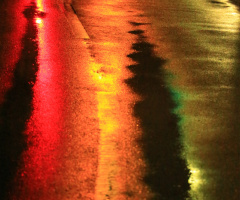 The road of rainy night