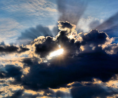 Sun and cluods