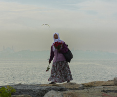 İstanbul Silüeti ve Çiçekçi