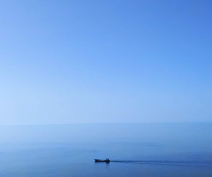 Calm blue travel