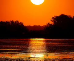 Atardecer en la laguna