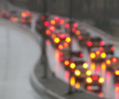 Lights bokeh on a rainy day 
