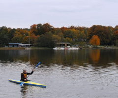 In kayak on Bagsvaerd Lake