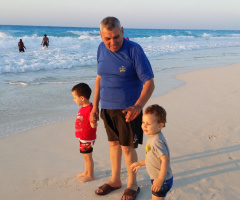 Egypt - North Coast - Grandsons with grandfather 