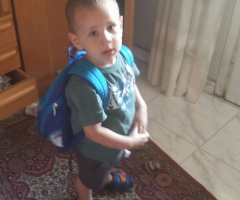My grandson Adam ready to go to nursery 
