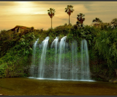 Waterfall with Sunrise