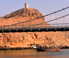 boat, bridge and castle