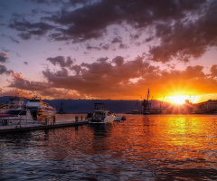 sunset  in  port