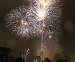 Fireworks in the rain