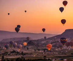 Kapadokya'da Gündoğarken.