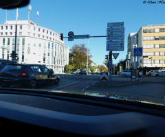 Road junction in Karlsruhe / Germany