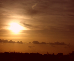 分明的夕陽