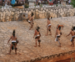 Mayans Playing Pok Ta Pok At Xcaret