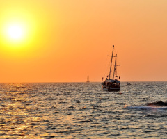 sunset in the harbor of Girne