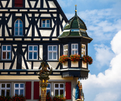 Old half-timbered building in Rothenburg