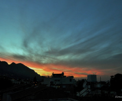 yesterday the sunset in our village 
