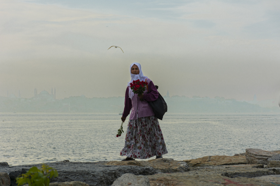 İstanbul Silüeti ve Çiçekçi