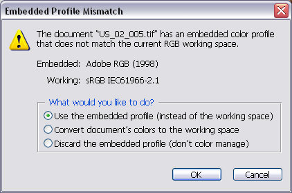 Disable embedded profile uyarısı kapatma