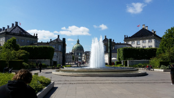 Amalienborg - The Danish Royal Palace On A Sunny Afternoon In May