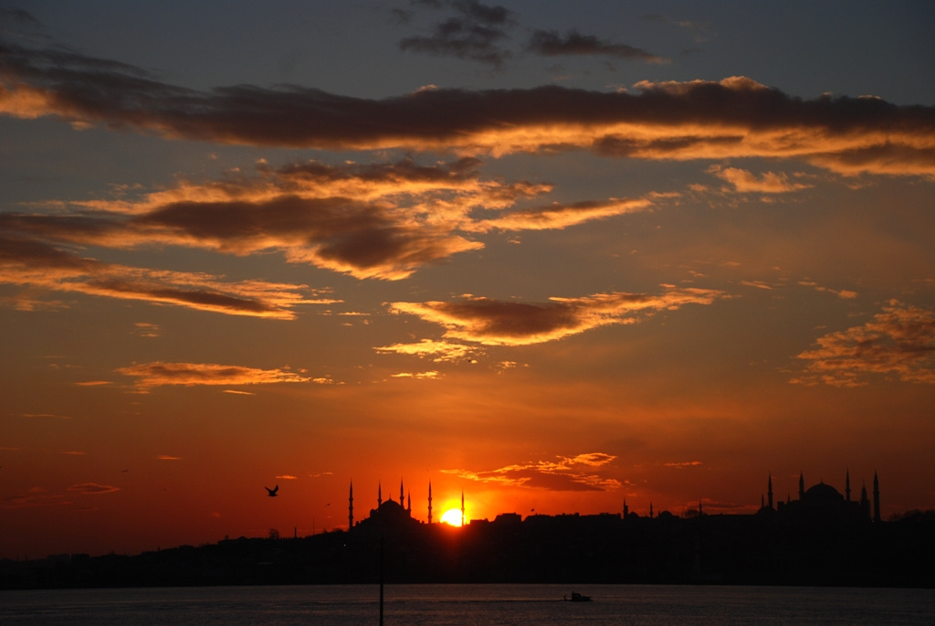 Tarihi yarımadada gün batımı