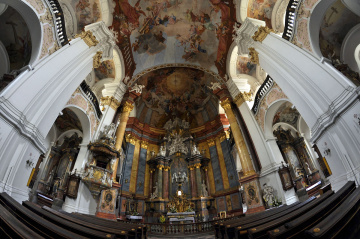 interior of the church in Nysa
