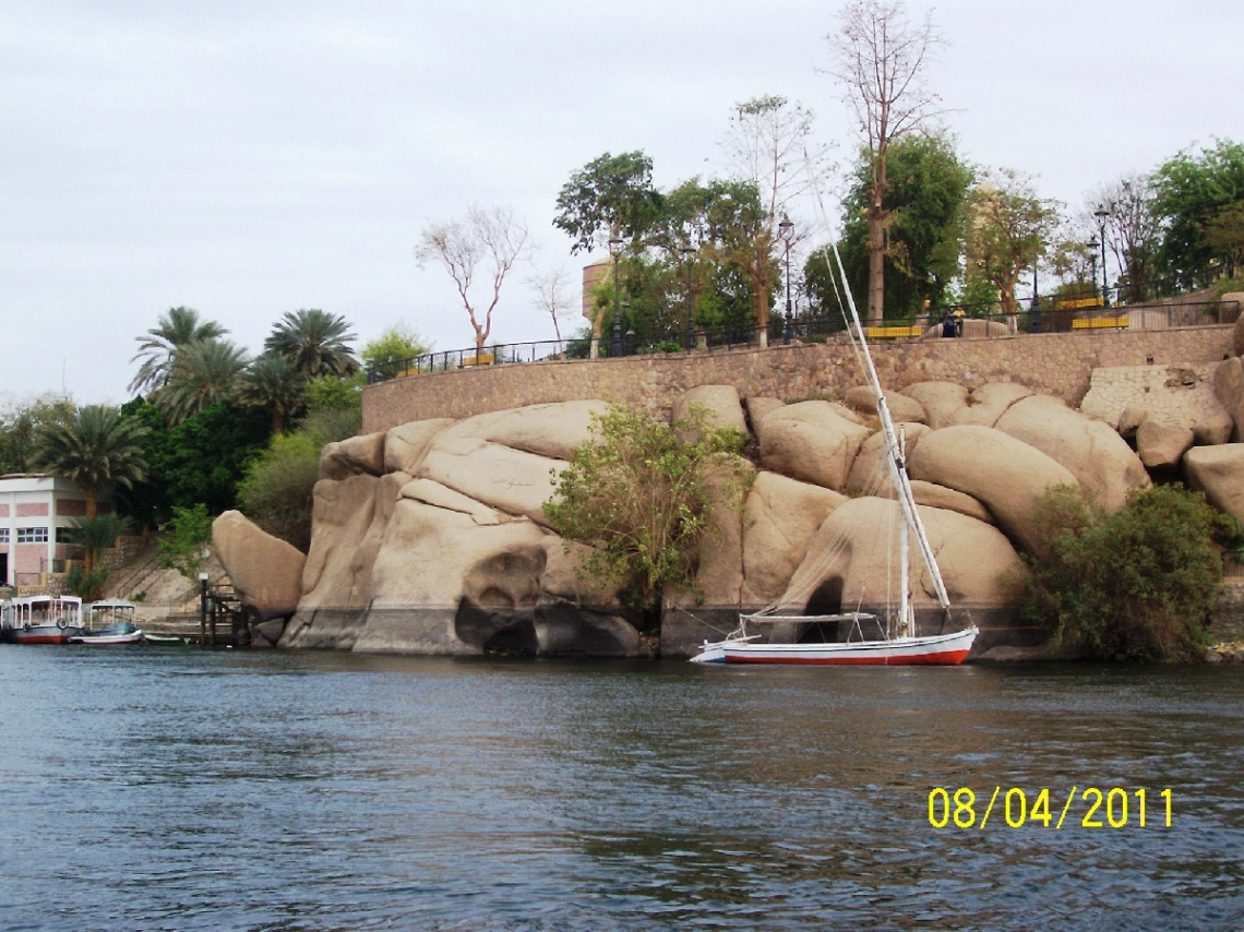 Egypt -Aswan -A view for sail boat 