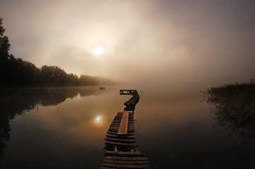 Lake in the fog