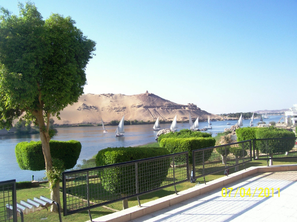 Egypt  - Aswan - view from hotel terrace