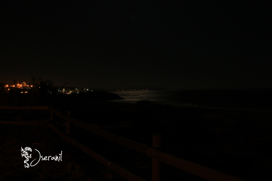 Reflection of the moon in the sea