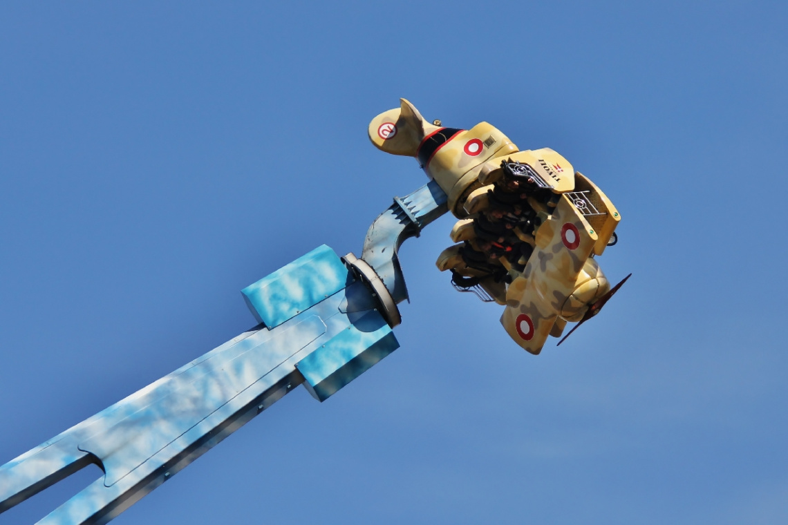 In the amusement park.