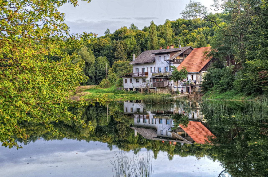 By  the river  side