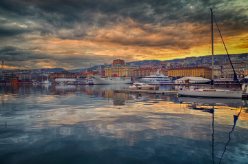 Port in the morning