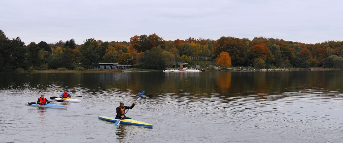 In kayak on Bagsvaerd Lake
