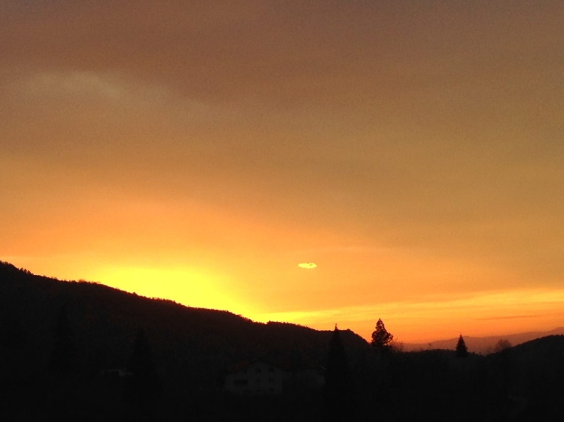 UFO in the red sky