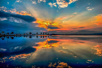 Sunrise in lagoon