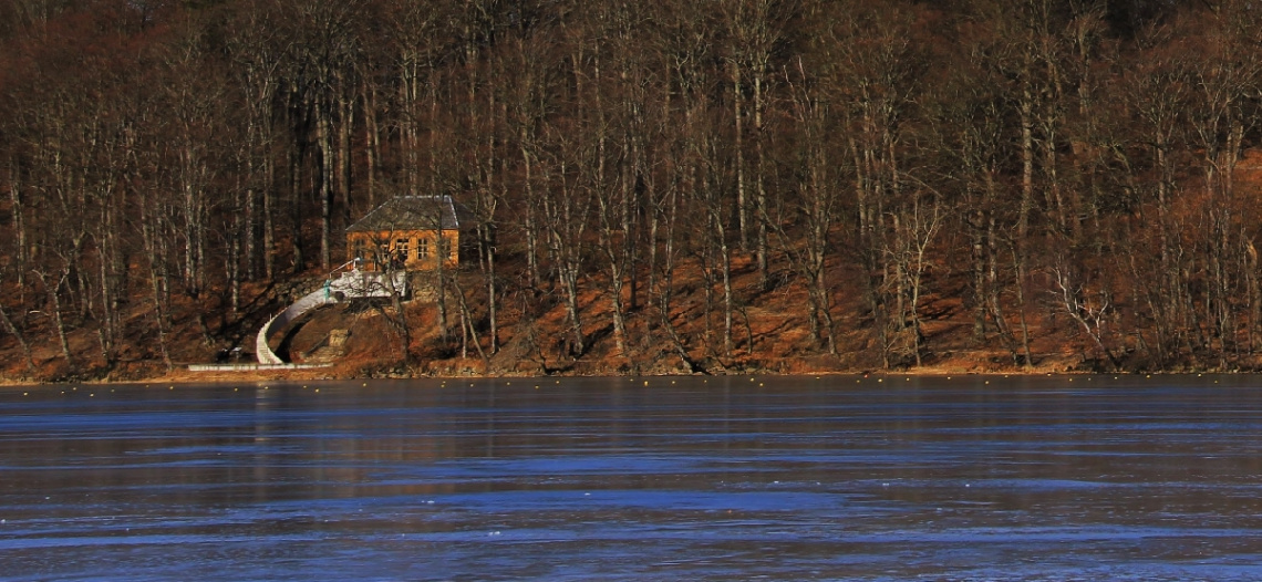 By the lake in winter