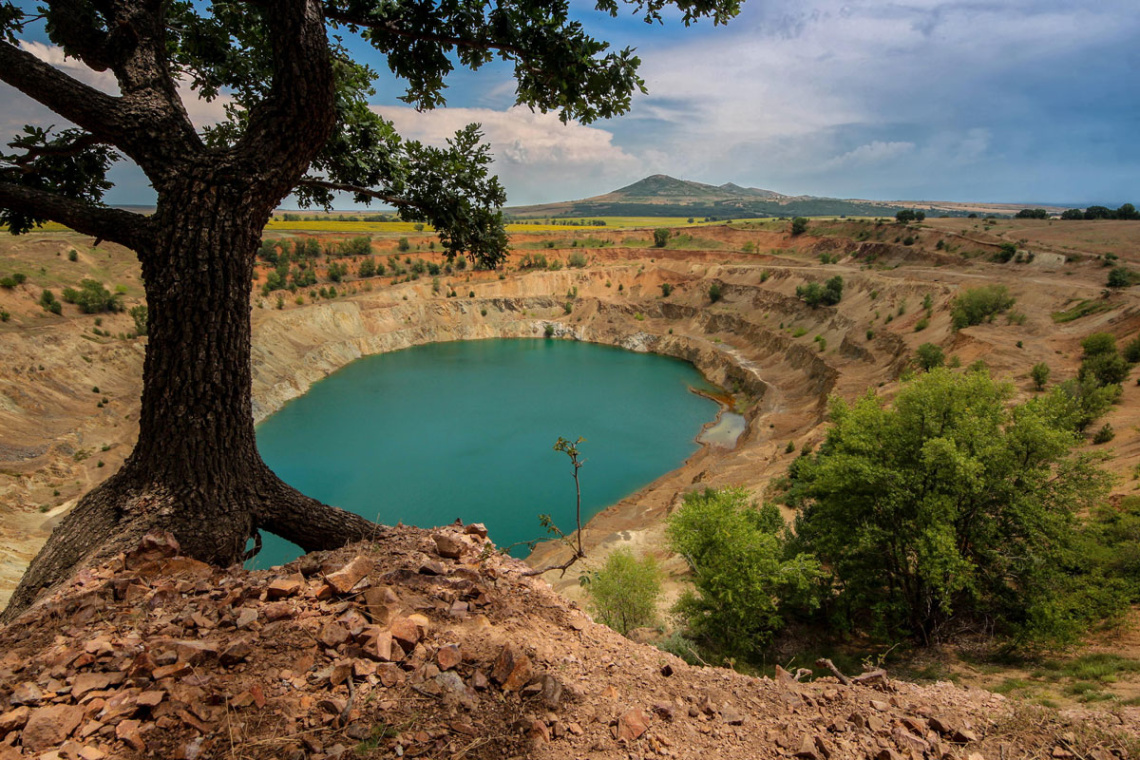 Abandoned open pit mine