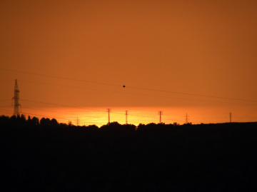 Orange sunset sea