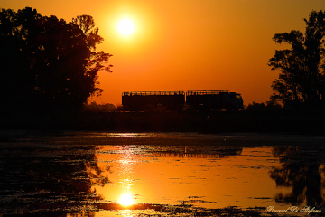 Traveling in the sunset