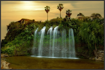 Waterfall with Sunrise