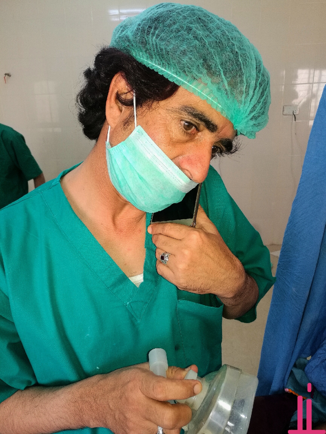 Anaesthtist with keen eye to patient.....