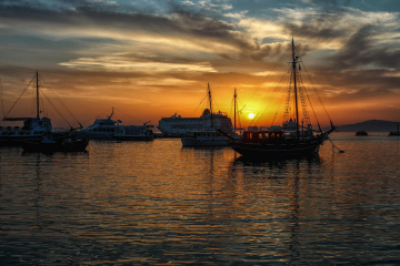 Romantic and colorful evening