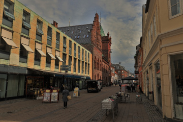Pedestrian street in Helsingør - Denmark