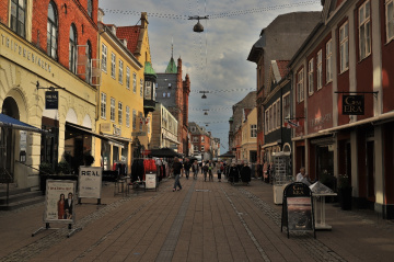Pedestrian street in Helsingør - Denmark