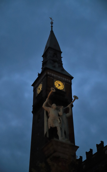 Lurblæserne and The Town Hall Tower in Copenhagen