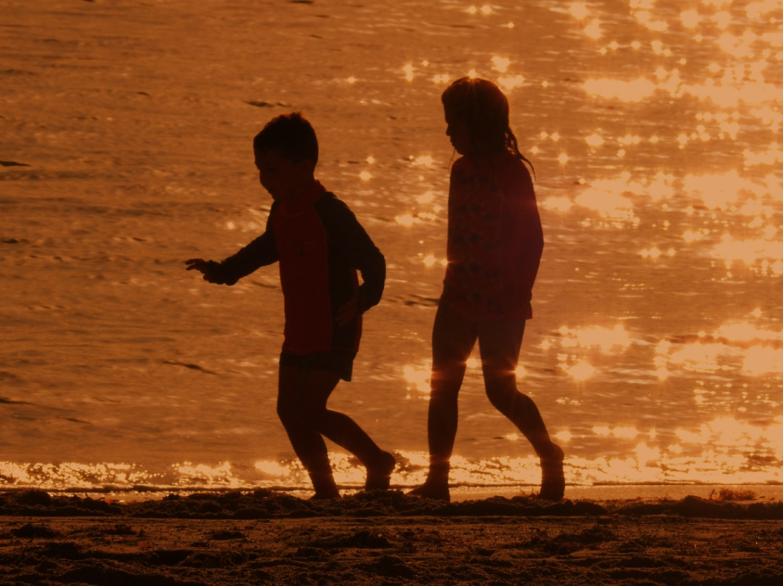 Walking on the beach