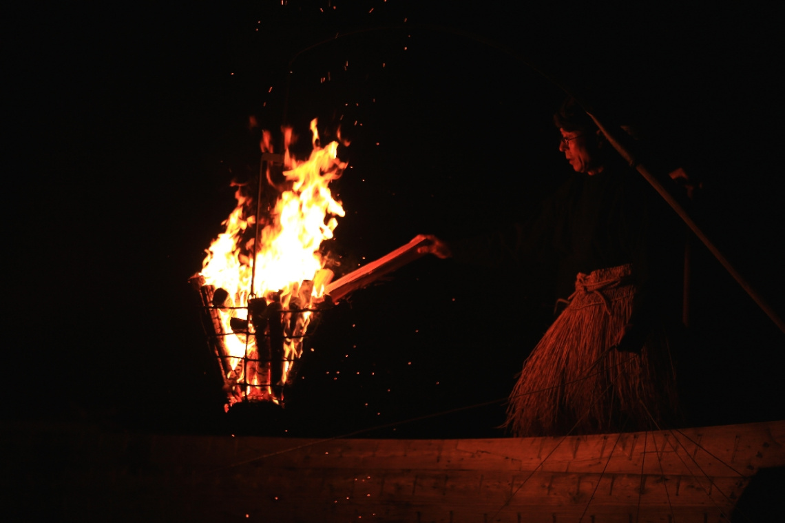 Fire burns