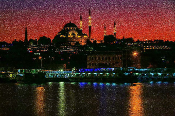 Yağlı Boya Efektli Haliç Gecesi