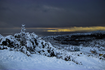 Mersin'de kar manzarası