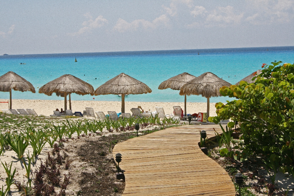 Beach Ramadas At Playa Del Carmen Mexico